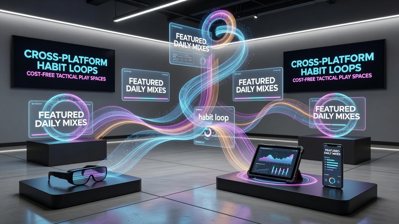 Players engaging with daily tactical mixes on multiple devices showing cross-platform continuity