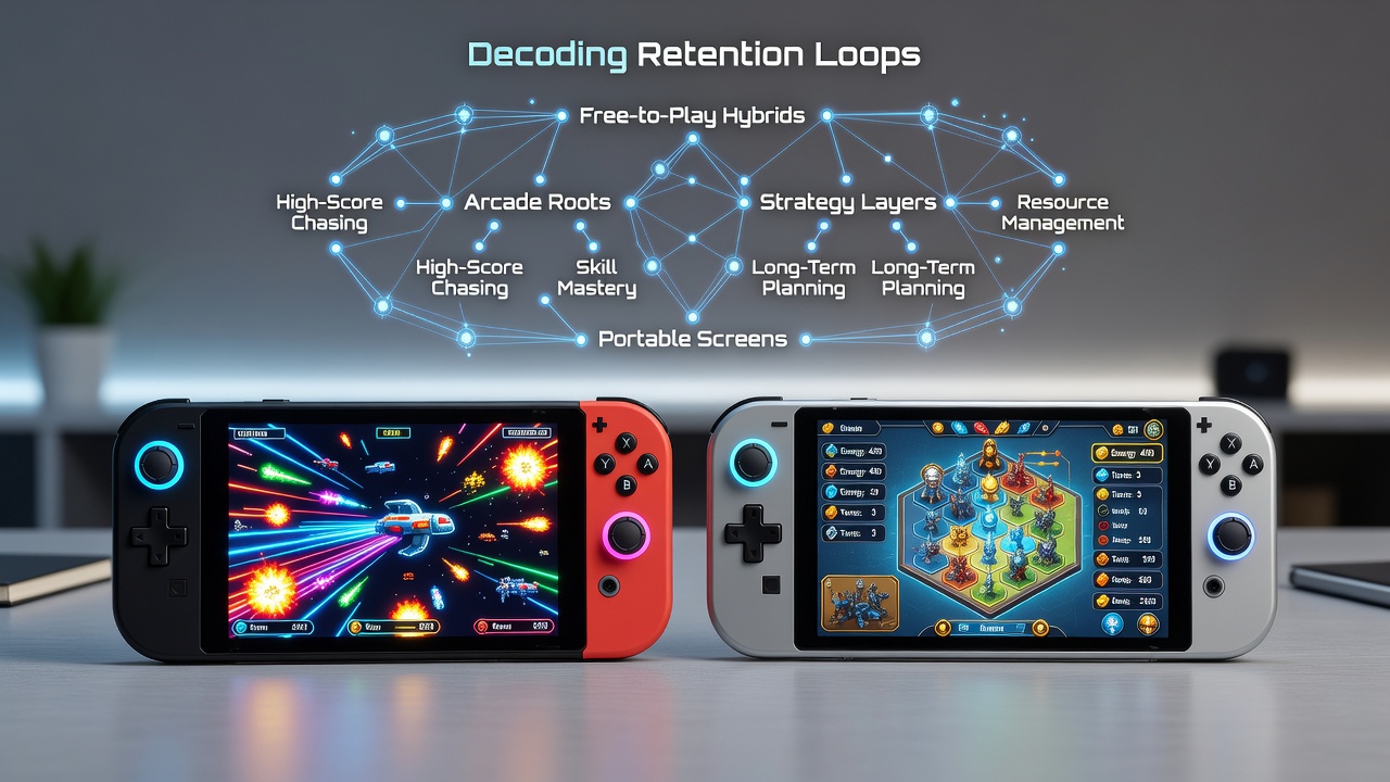 Mobile screen displaying a hybrid arcade strategy game with progression elements and daily reward indicators