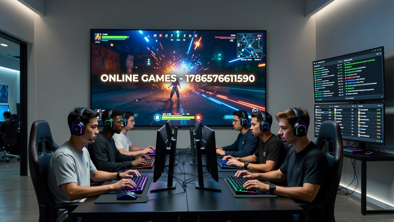 Diverse group of players collaborating in an online game environment across different devices