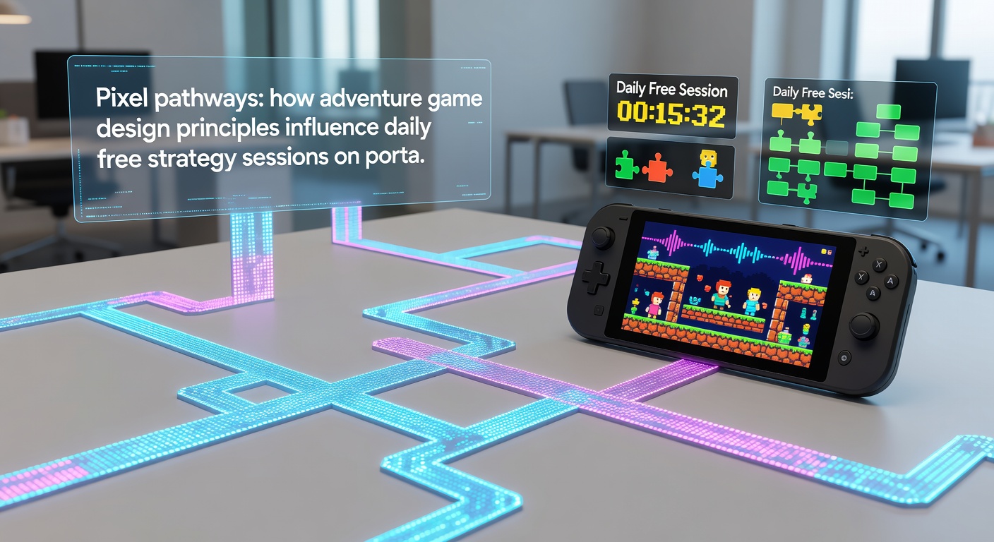 Mobile device screen showing strategy map overlaid with adventure-style narrative icons and exploration paths
