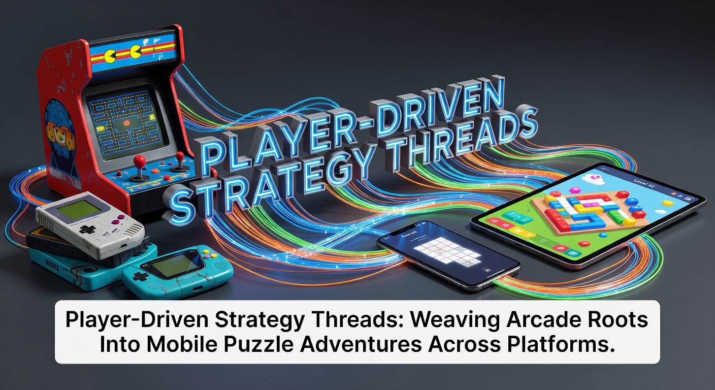 Players engaging with strategy elements in an arcade-inspired mobile puzzle game across different devices