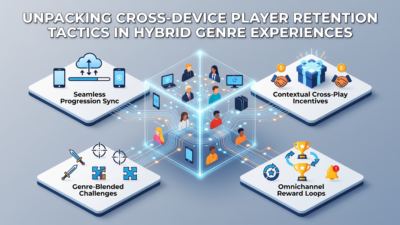 Analytics dashboard displaying retention metrics for cross-device hybrid games in July 2026